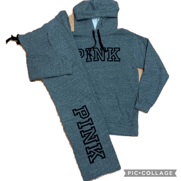 PINK Victoria's Secret Tops - Victoria Secret PINK Campus Hoodie & Boyfriend Sweatpants